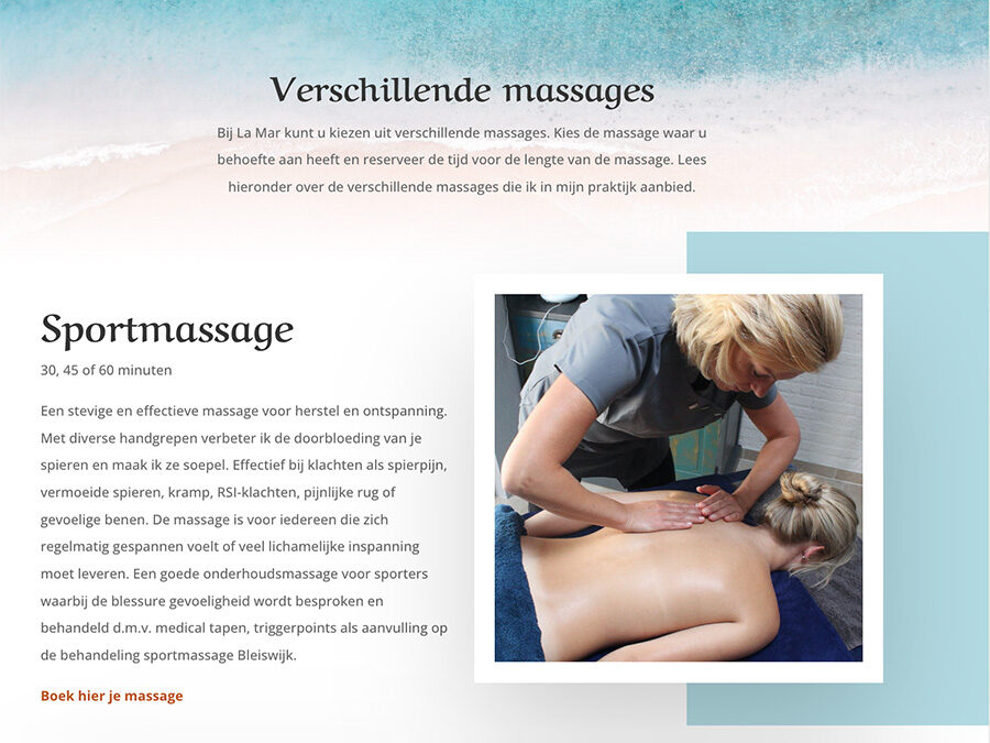 New web design for masseuse