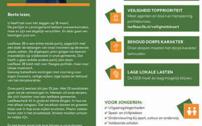 Four-page newspaper insert for Leefbaar3B